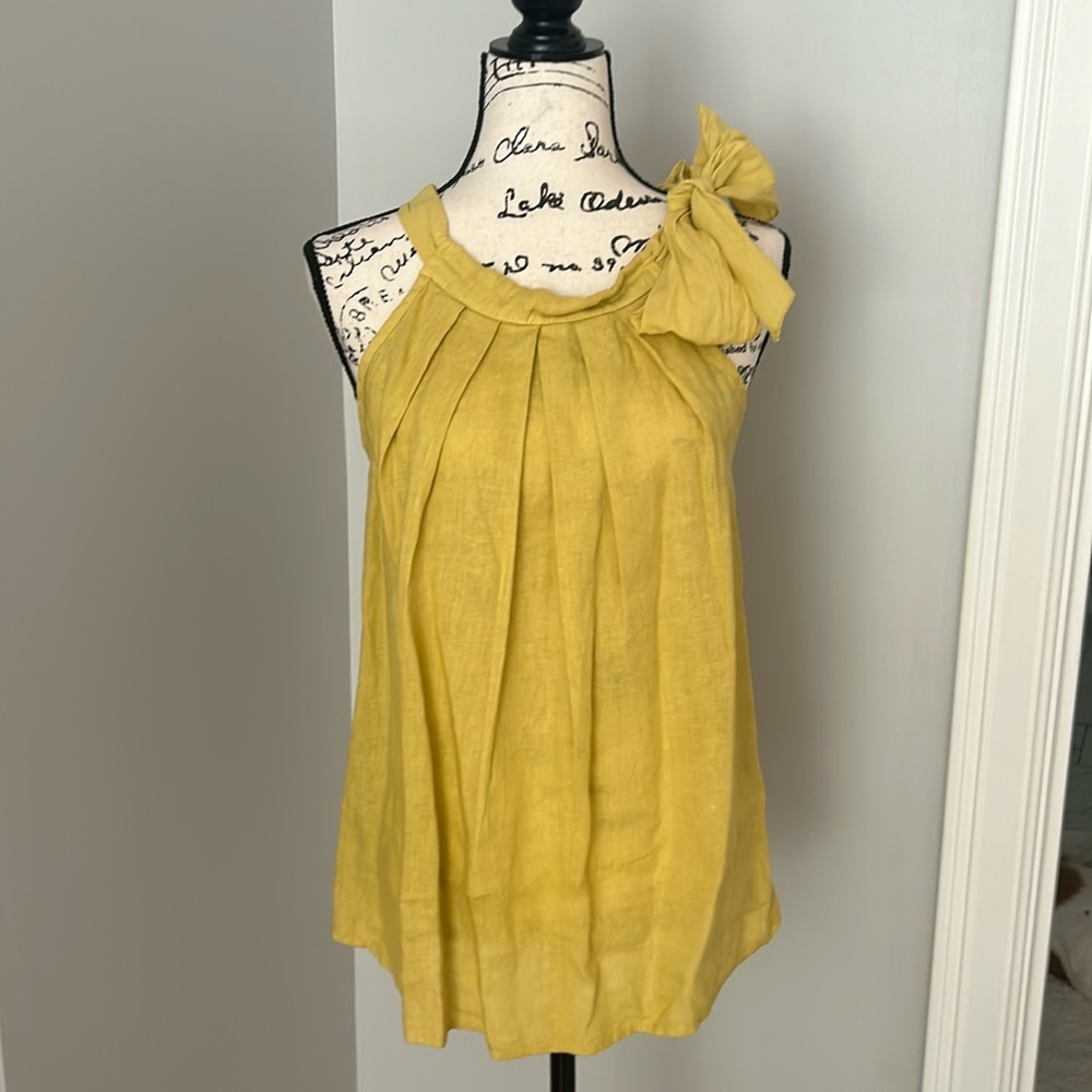 Yellow Linen Sleeveless Top